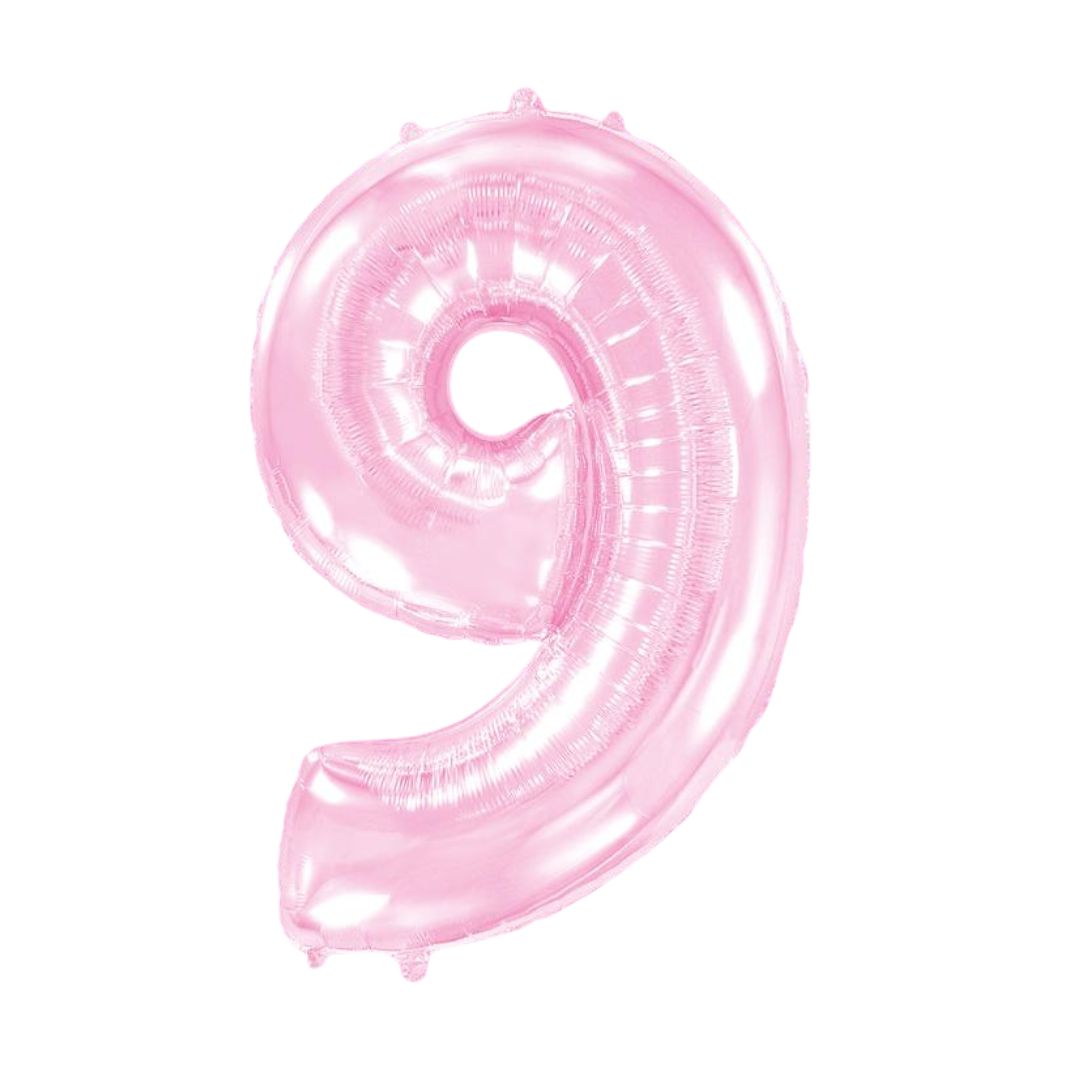 Cream Pink Blue Numbers 40" 0-9