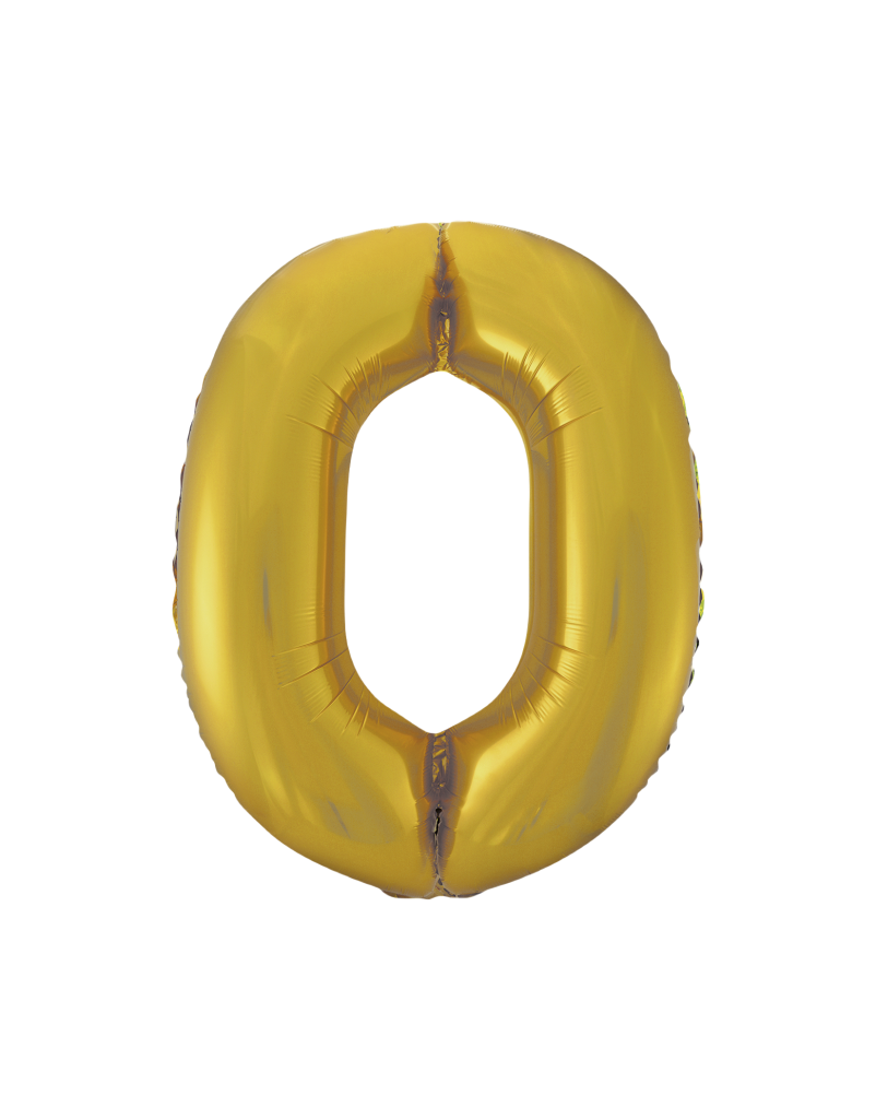 34" Gold 0 Balloon