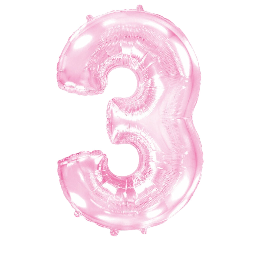 Cream Pink Blue Numbers 40" 0-9