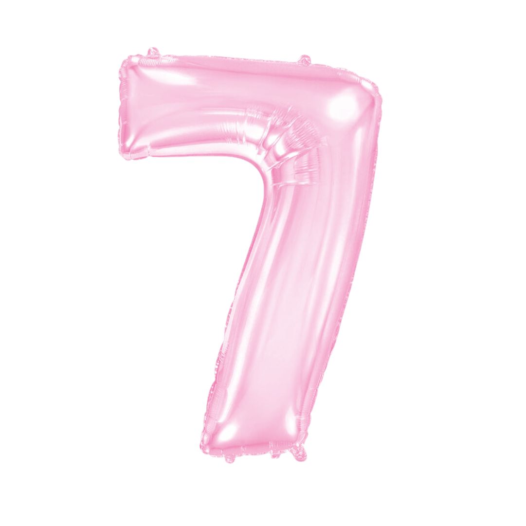 Cream Pink Blue Numbers 40" 0-9