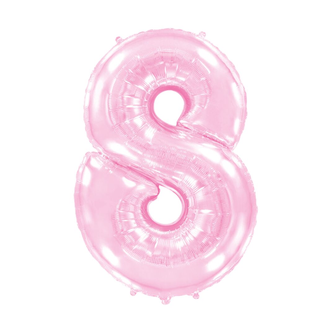 Cream Pink Blue Numbers 40" 0-9