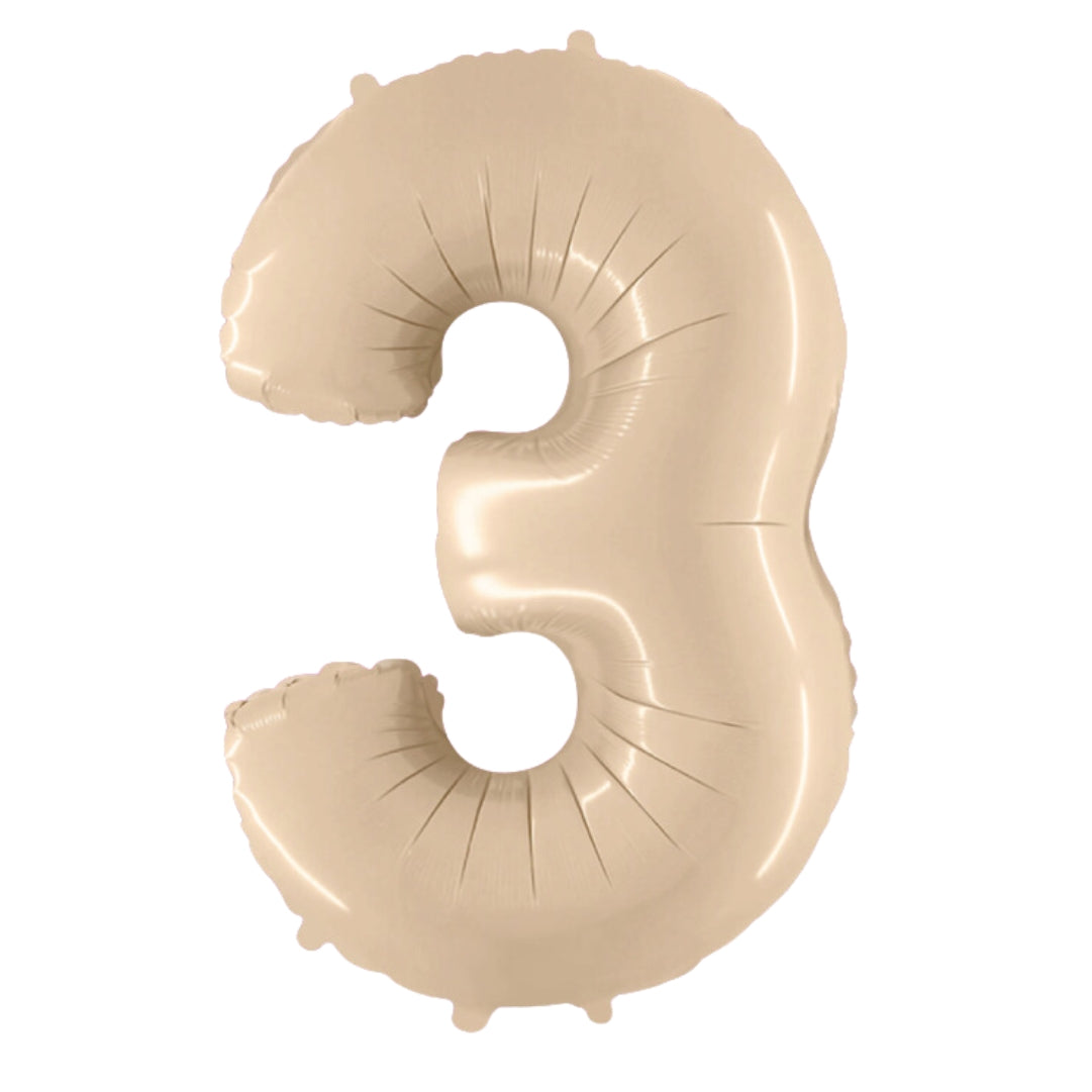 Cream Pink Blue Numbers 40" 0-9