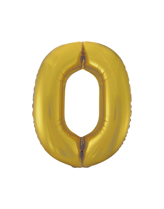 34" Gold 0 Balloon